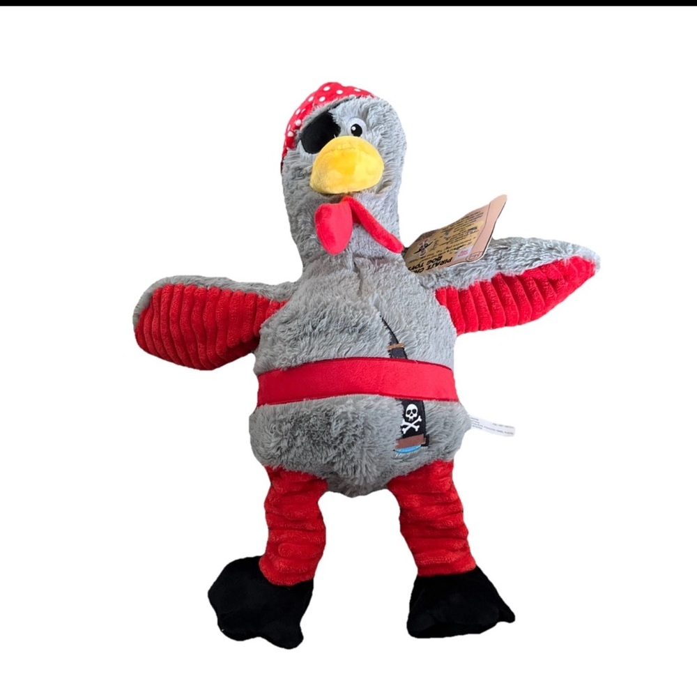 Think Dog Pirate Chicken Plush Toy - Gray